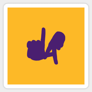 Medium LA Hands Silhouette, Purple Sticker